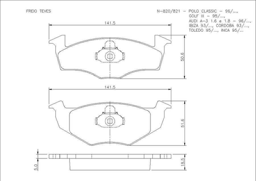 Pastilha de Freio Dianteira - Cobreq - N-820 - Jogo