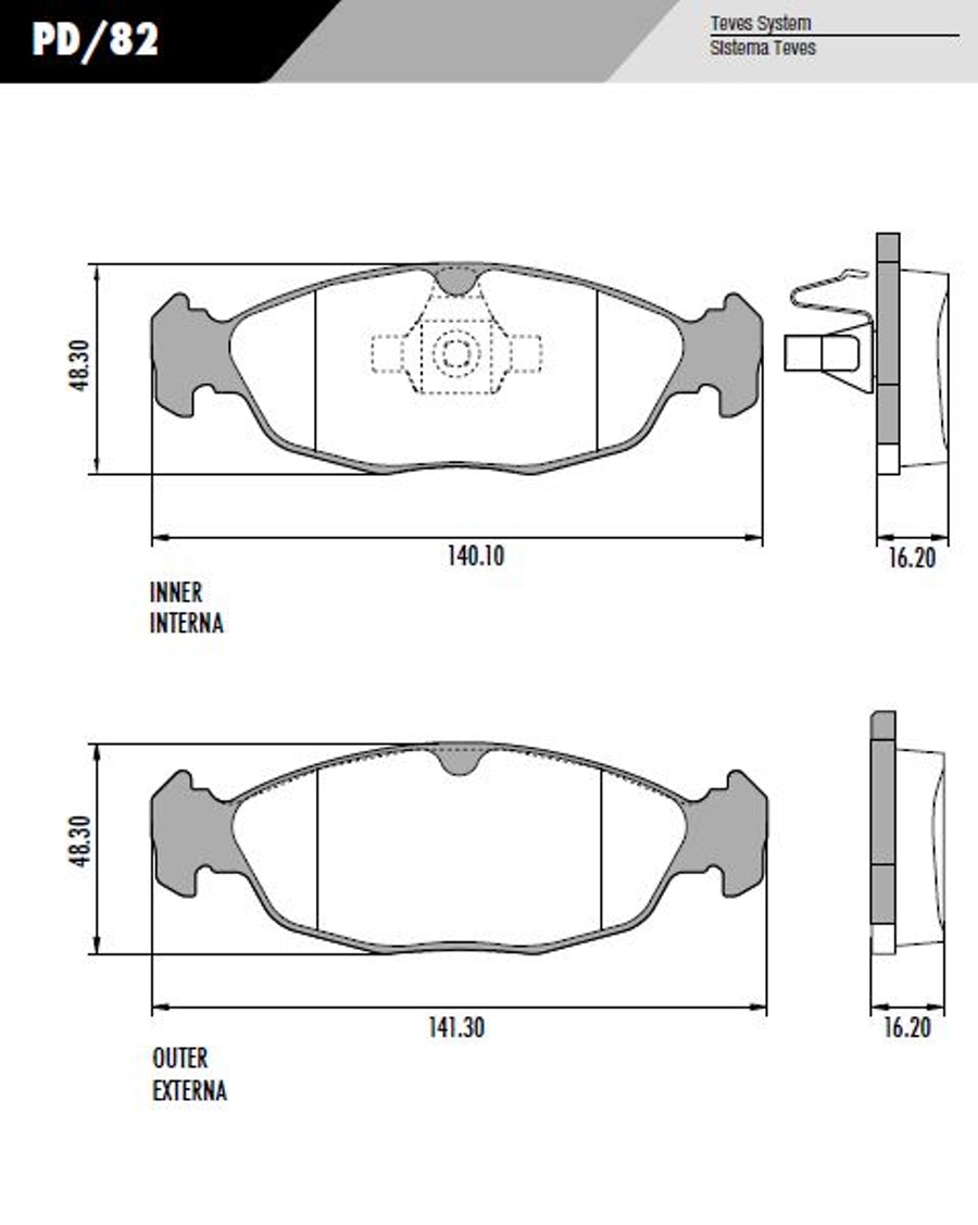 Pastilha de Freio Dianteira Jogo Automotivo - Fras-le - PD/82 - Jogo