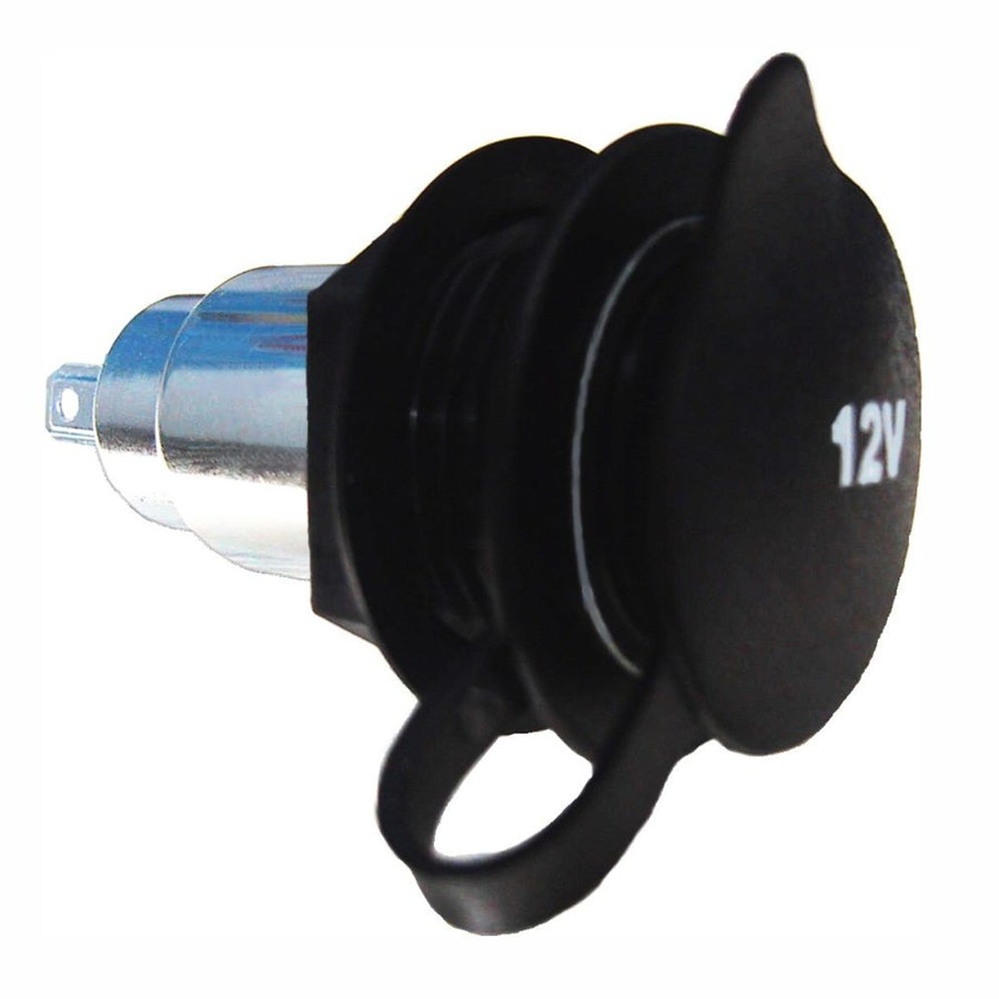 Tomada Polarizada P/ Alimentação Universal Audi Vw 2R0925071 - 12V C/ Tampa Fixação Por Rosca - DNI - DNI 0581 - Unitário