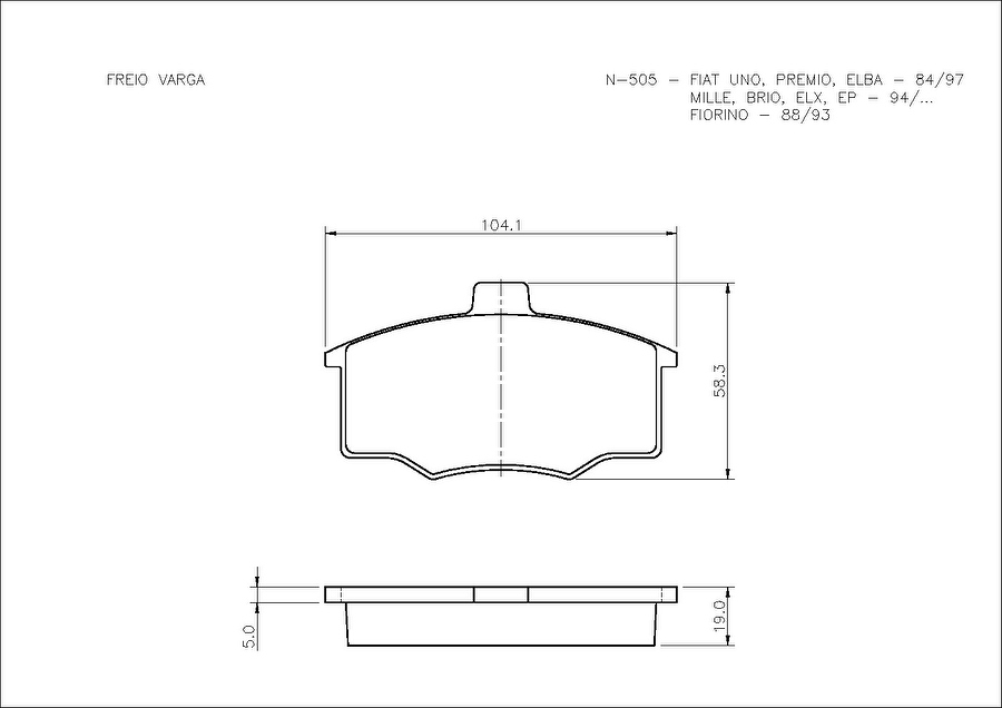 Pastilha de Freio Dianteira - Cobreq - N-505 - Jogo