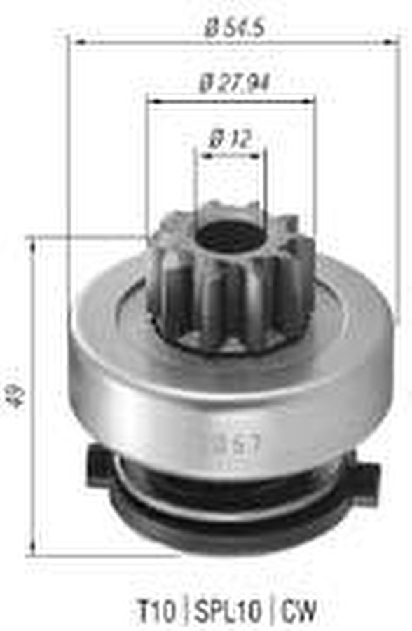 Impulsor de Partida do Motor de Arranque - Zen - 1057 - Unitário