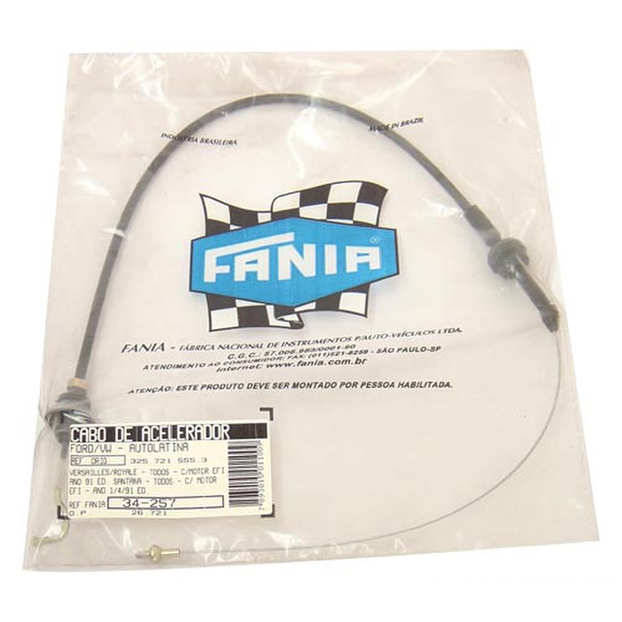 Cabo do Acelerador - Fania - 34-257 - Unitário