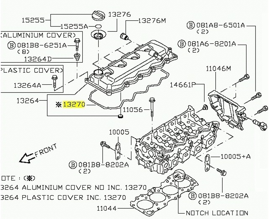 Junta da Tampa de Válvula - Original Nissan - 13270EC01A - Unitário