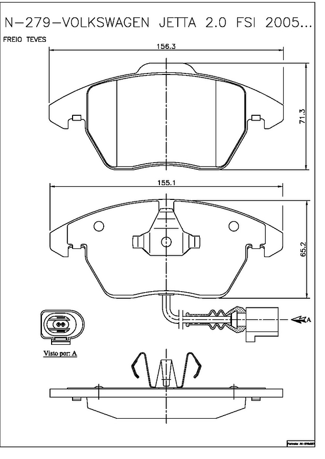Pastilha de Freio Dianteira - Cobreq - N-279 - Jogo