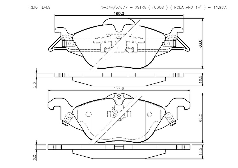 Pastilha de Freio Dianteira - Cobreq - N-344 - Jogo