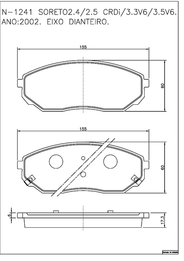 Pastilha de Freio Dianteira - Cobreq - N-1241 - Jogo