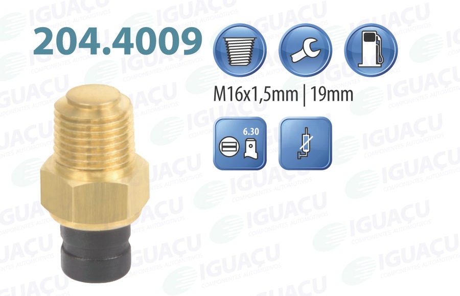 Sensor de Temperatura para Partida a Frio - Iguaçu - 204.4009 - Unitário
