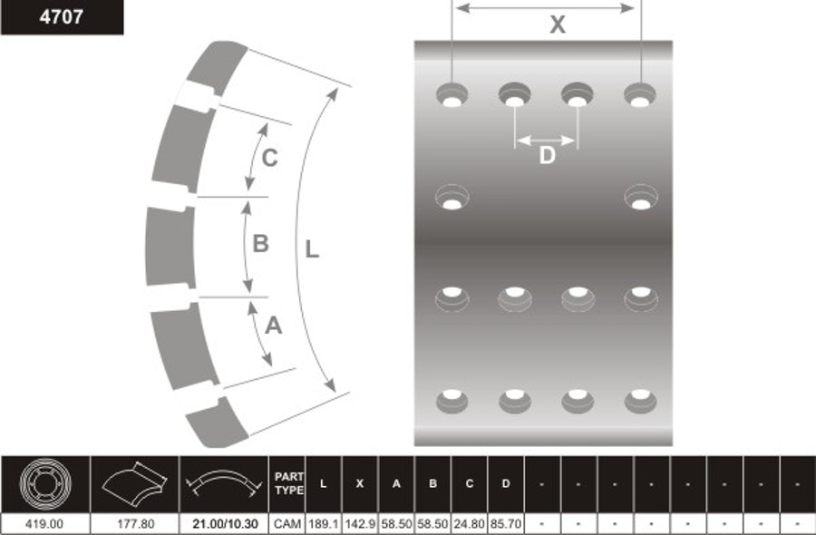 Lona de Freio - Fras-le - 4707 - Par
