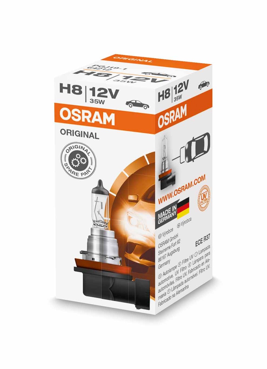 Lâmpada Farol Longo Alcance H8 - 12 V / 35 W - Osram - 64212 - Unitário