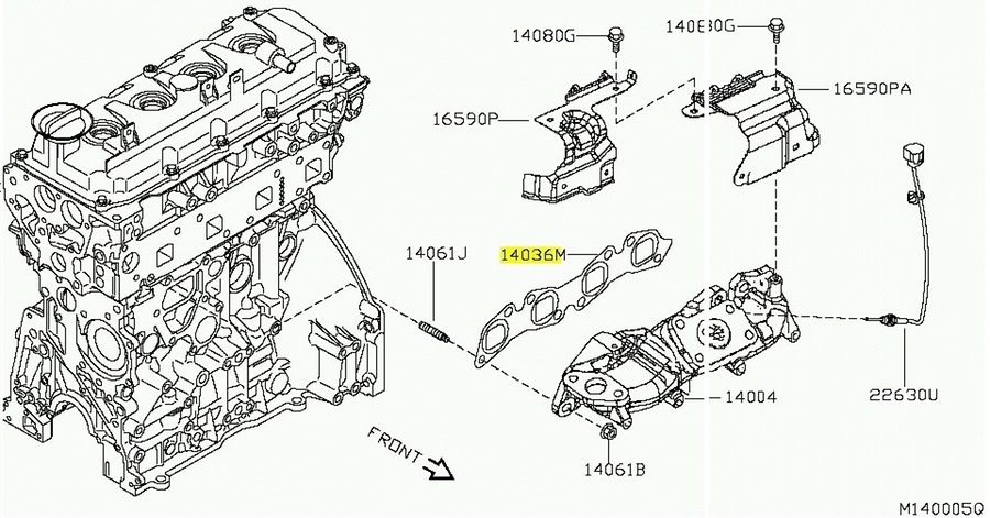 Junta do Coletor de Escape - Original Nissan - 140365X00A - Unitário