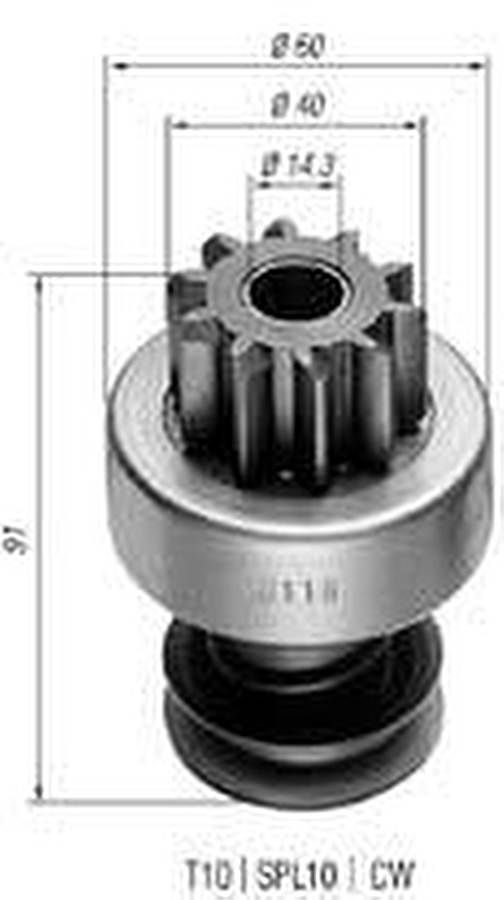 Impulsor de Partida do Motor de Arranque Automotivo Unitário - Zen - 0118 - Unitário