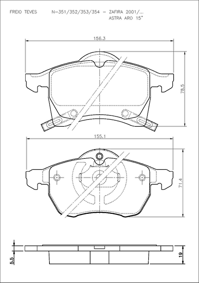 Pastilha de Freio Dianteira - Cobreq - N-351 - Jogo