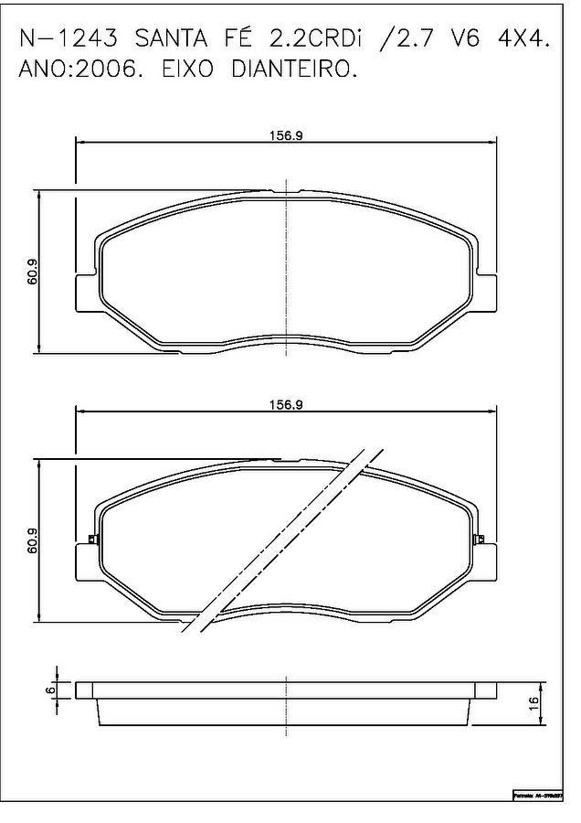 Pastilha de Freio Dianteira - Cobreq - N-1243 - Jogo