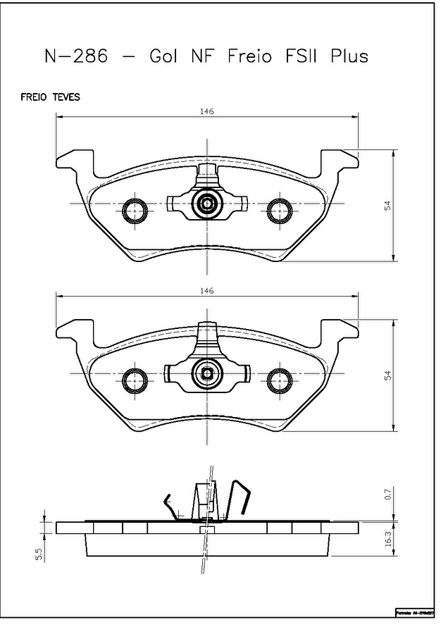 Pastilha de Freio Dianteira - Cobreq - N-286 - Jogo