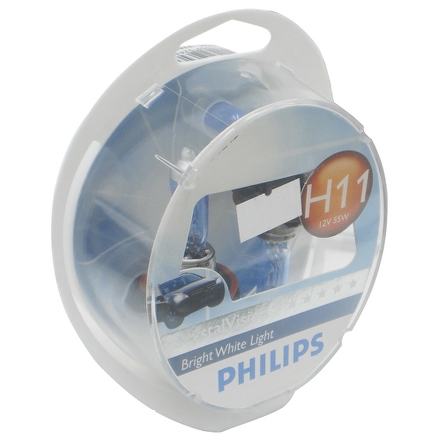 Lâmpada H11 CrystalVision-55W - Philips - 12362CV-DI - Unitário