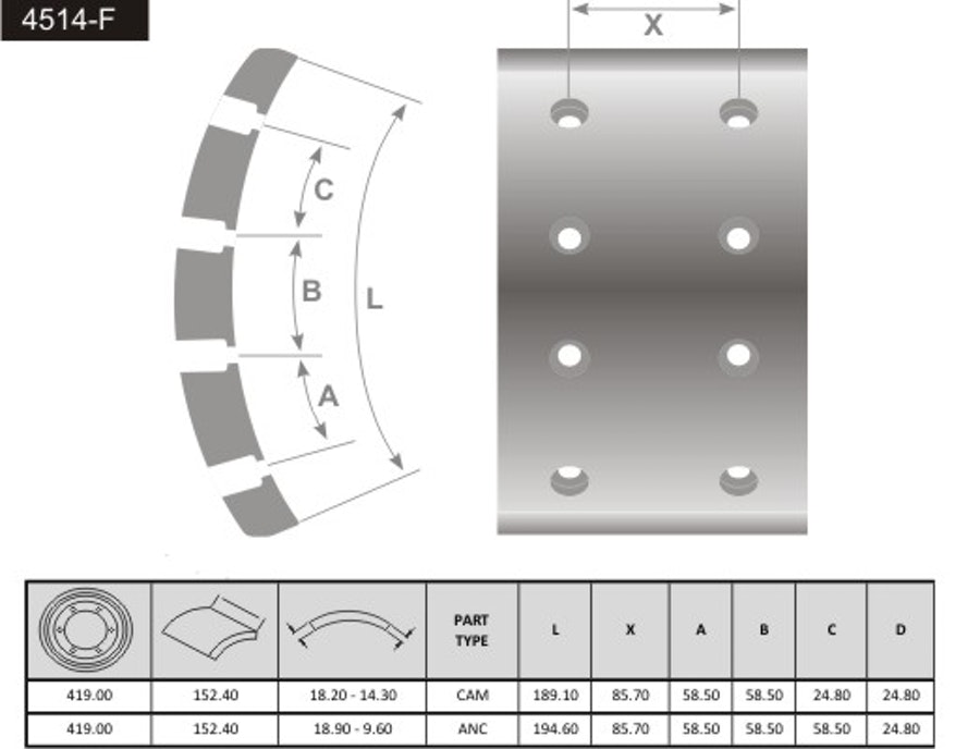 Lona de Freio - Fras-le - 4514-F - Par