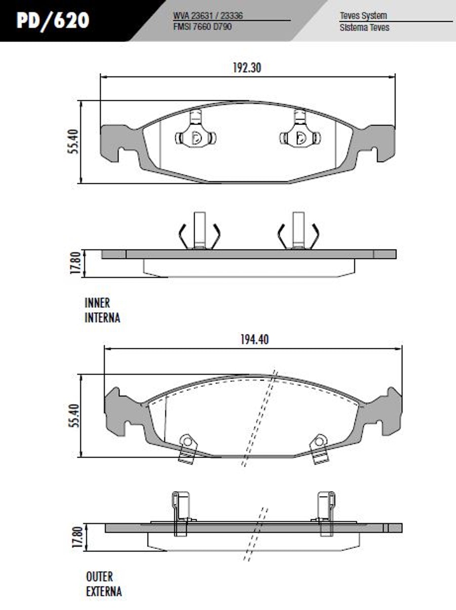 Pastilha de Freio - Fras-le - PD/620 - Jogo