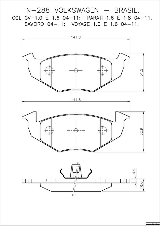Pastilha de Freio Dianteira - Cobreq - N-288 - Jogo