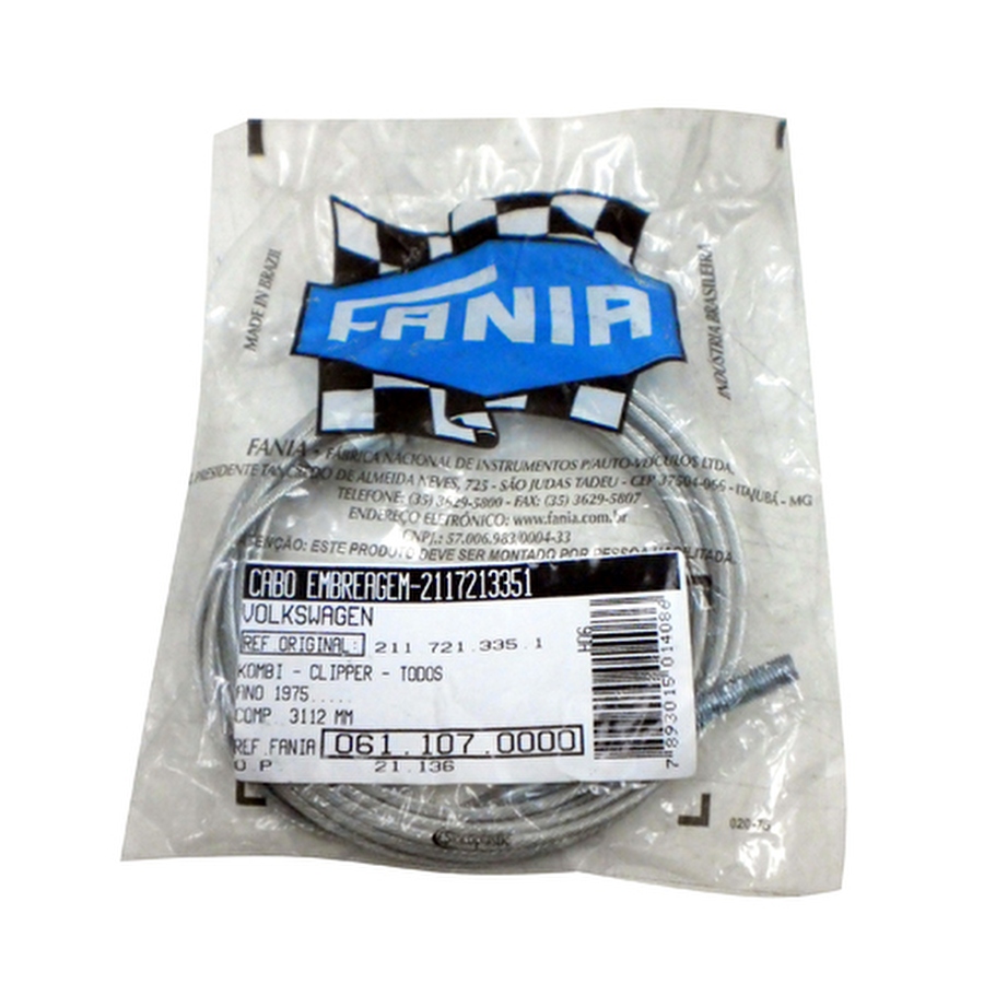 Cabo da Embreagem - Fania - 61-107 - Unitário