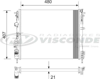 Radiador de Água Alumínio Leve Unitário - Visconde - 12900 - Unitário
