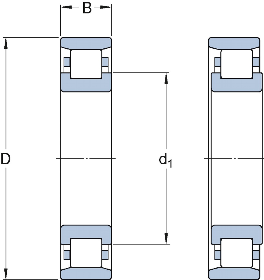 Rolamento de Rolos Cilíndricos - SKF - N 316 ECM/C3 - Unitário
