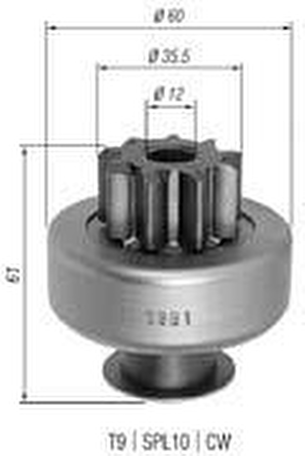 Impulsor de Partida do Motor de Arranque Automotivo Unitário - Zen - 0991 - Unitário