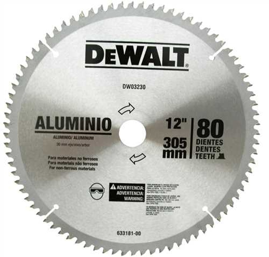 Lâmina Serra Circular 305x30mm 80 Dentes para Alumínio - DeWalt - DW03230 - Unitário