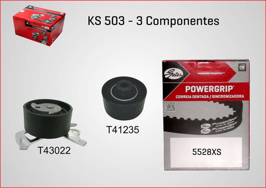 Kit correia sincronizadora Peugeot 307/406, Citroen C4, C5, C8, Xsara - Gates - KS503 - Unitário