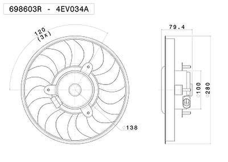 Eletroventilador - Valeo - 698603R - Unitário