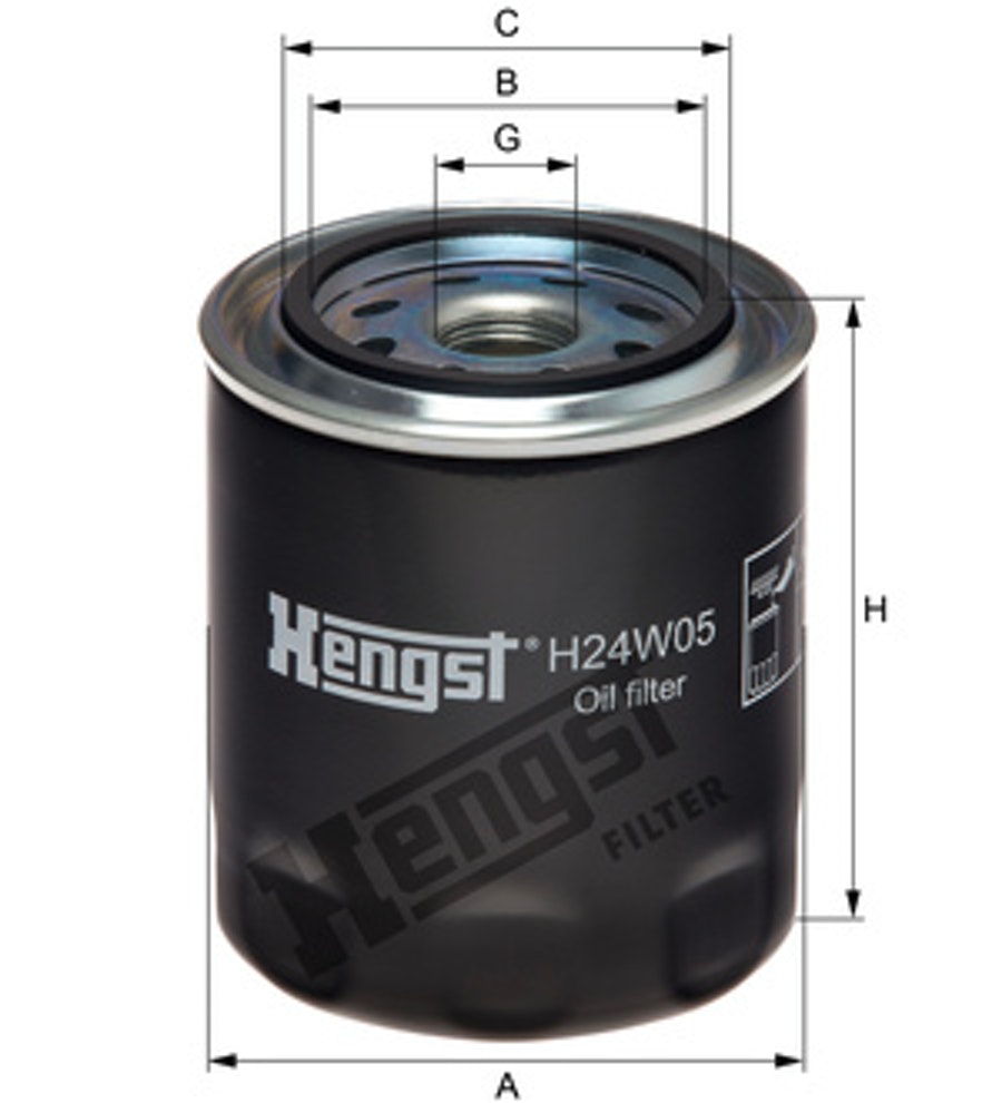 Elemento Filtro Óleo - Hengst - H24W05 - Unitário