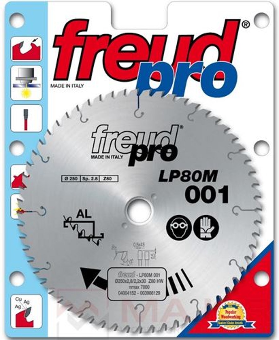 Lâmina Serra Circular 250x30mm 80 Dentes para Alumínio/Perfil Plástico