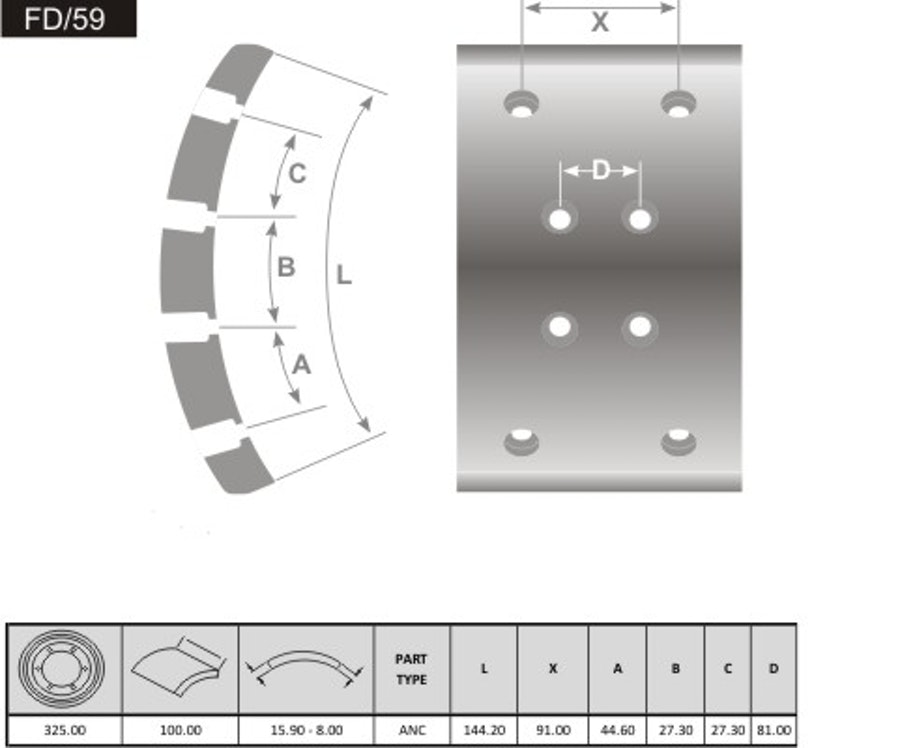 Lona de Freio Traseira Par Linha Pesada - Fras-le - FD/59 - Par