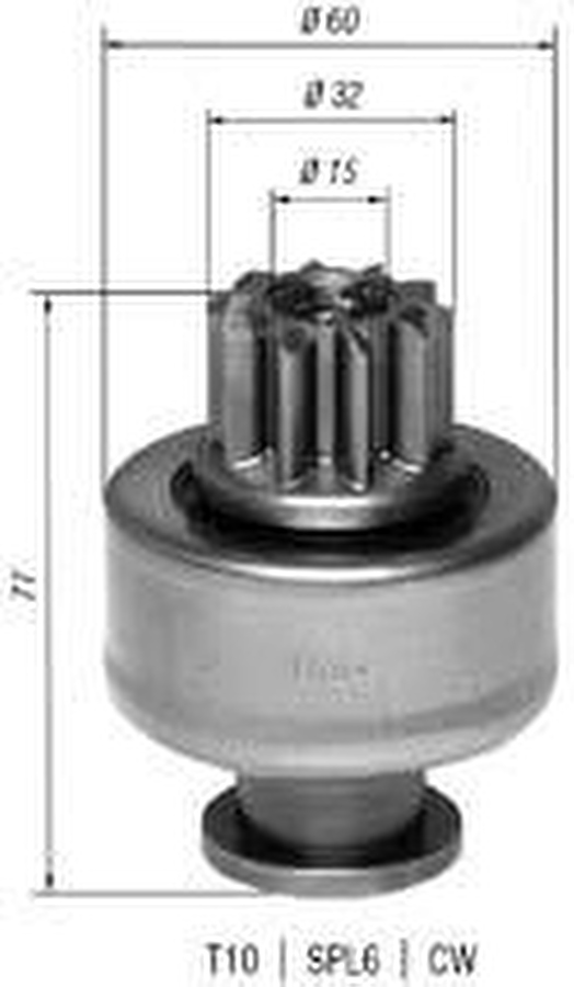 Impulsor de Partida do Motor de Arranque Automotivo Unitário - Zen - 1604 - Unitário