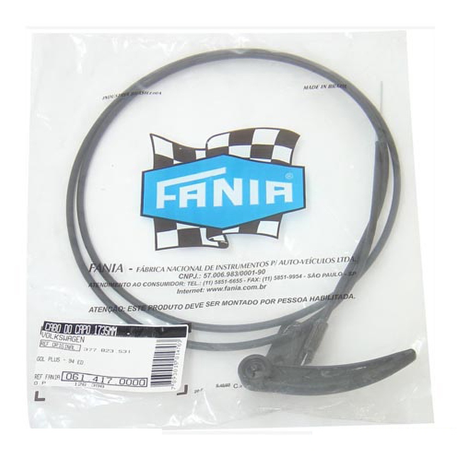 Cabo de Abertura do Capô - Fania - 61-417 - Unitário