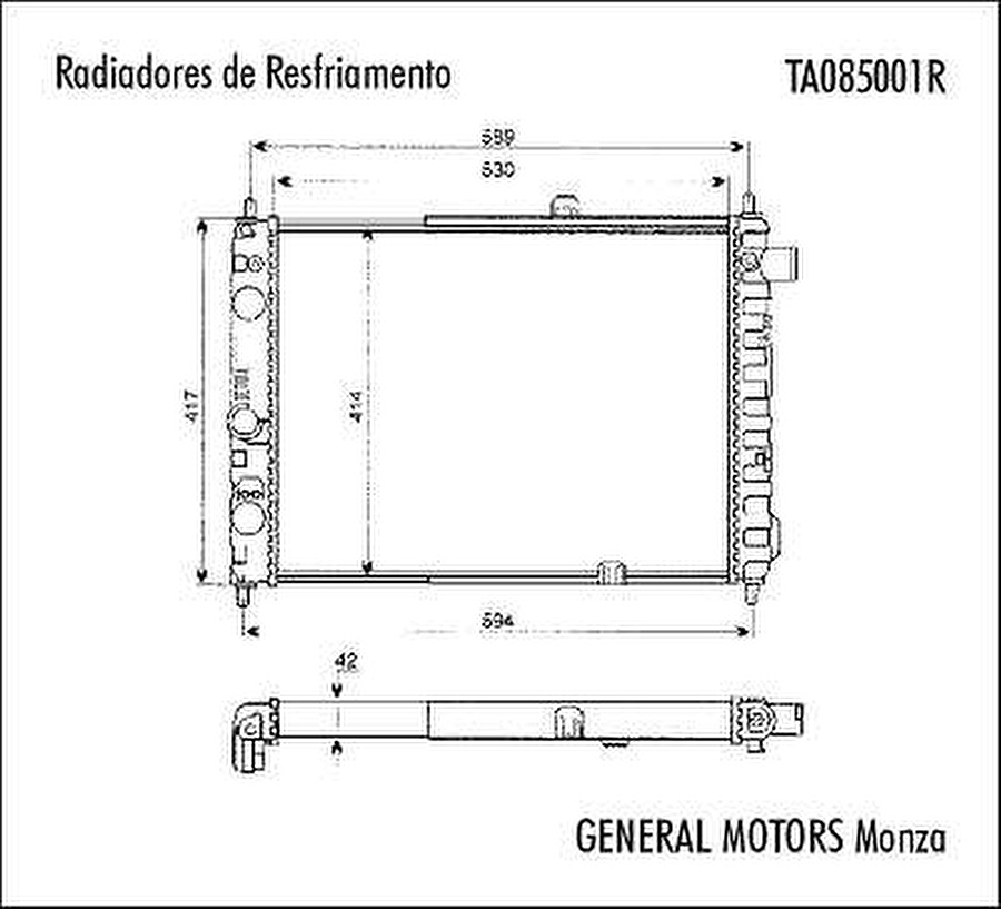 Radiador de Resfriamento - Valeo - TA085001R - Unitário