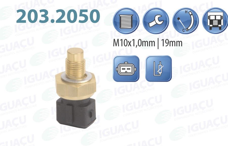 Sensor de Temperatura do Painel Volkswagen Gol/Saveiro/Parati - Iguaçu - 203.2050 - Unitário