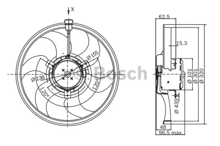 Ventoinha de Refrigeracao - Bosch - F006B10257 - Unitário
