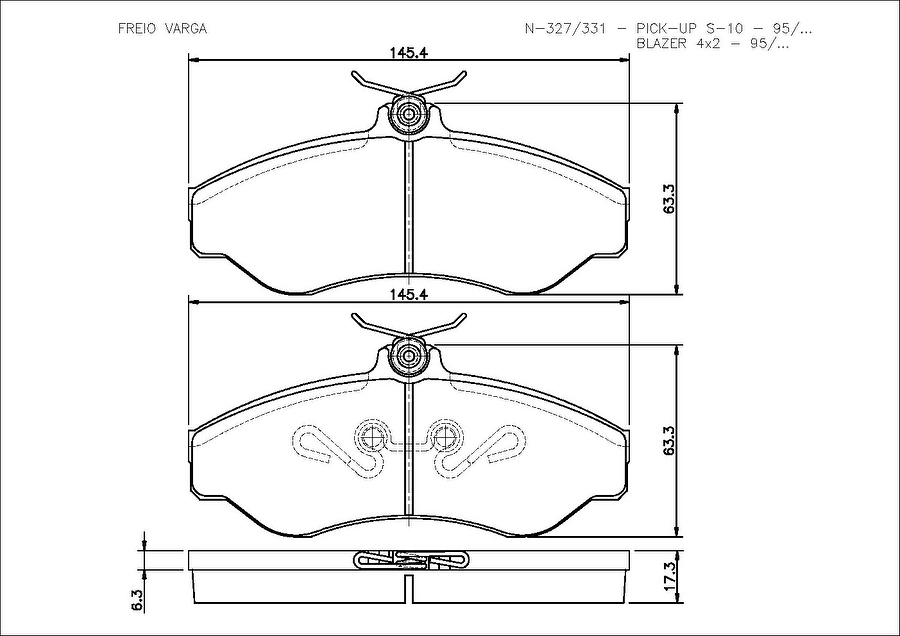 Pastilha de Freio Dianteira - Cobreq - N-327 - Jogo