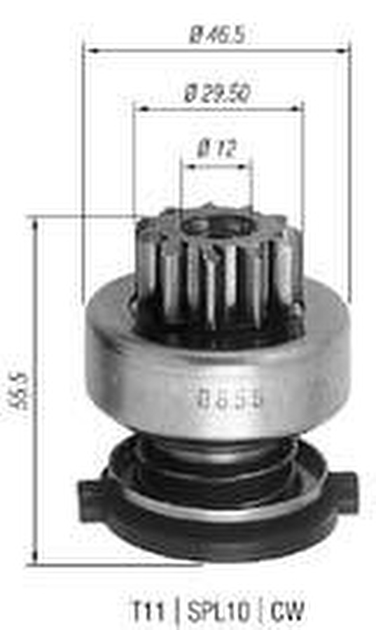 Impulsor de Partida do Motor de Arranque - Zen - 0855 - Unitário