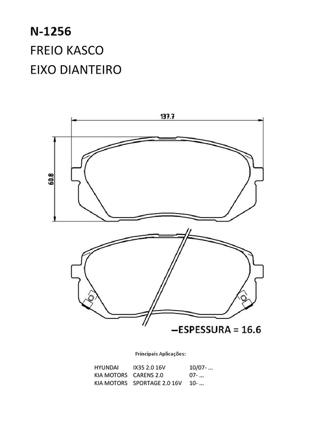 Pastilha de Freio Dianteira - Cobreq - N-1256 - Jogo