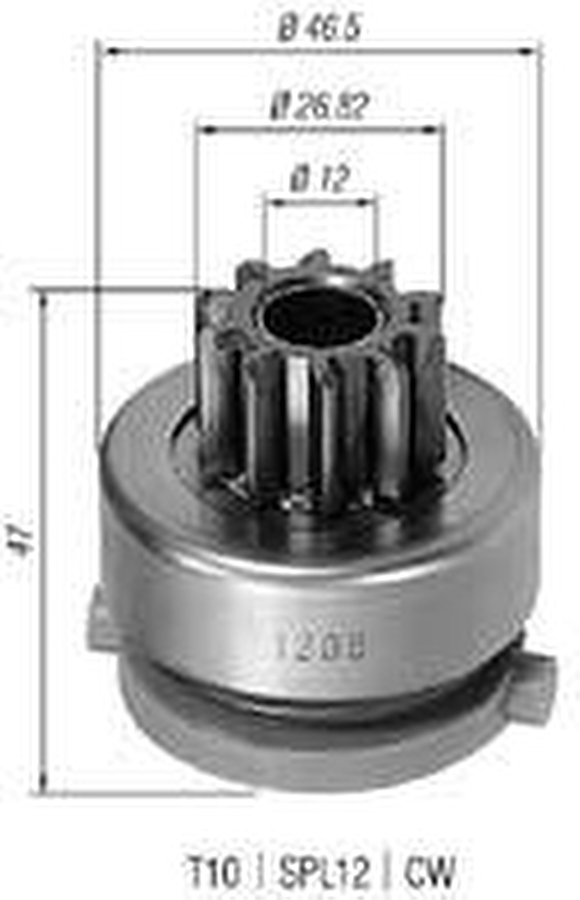 Impulsor de Partida do Motor de Arranque Automotivo Unitário - Zen - 1208 - Unitário