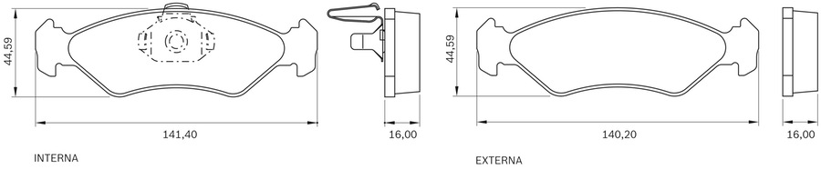 Pastilha de Freio - BB 55 - Bosch - 0986BB0276 - Jogo