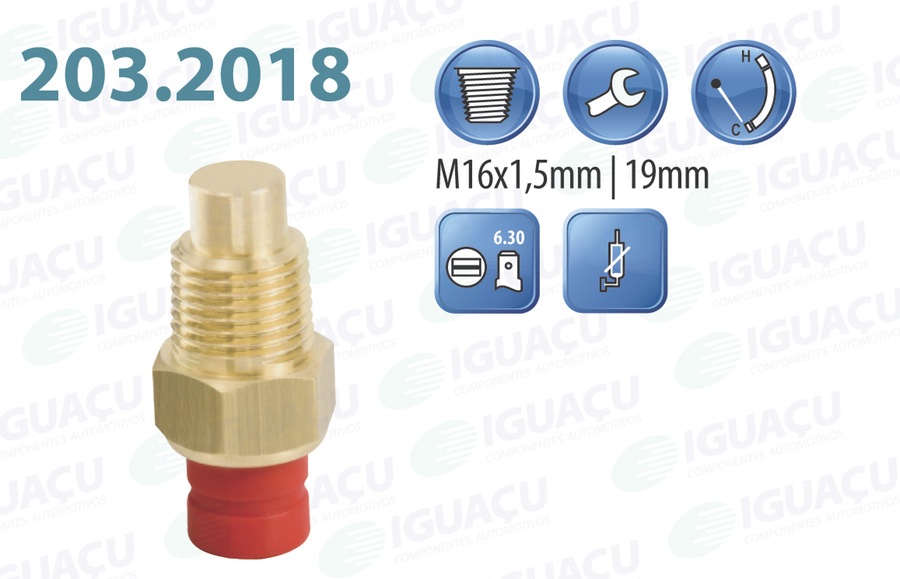 Sensor de Temperatura do Painel Fiat Uno/Palio/Tempra - Iguaçu - 203.2018 - Unitário