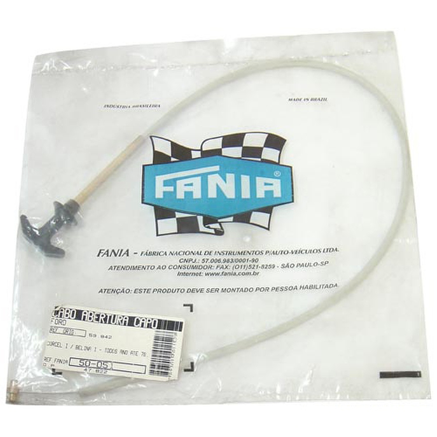 Cabo de Abertura do Capô - Fania - 50-051 - Unitário