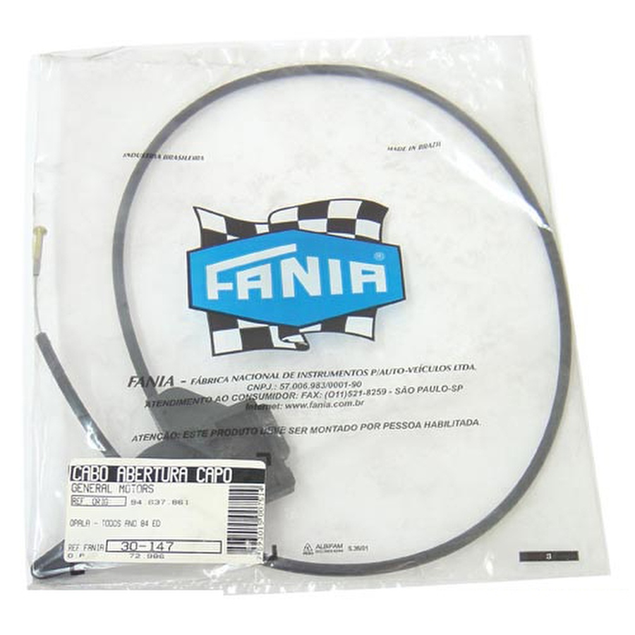 Cabo de Abertura do Capô - Fania - 30-147 - Unitário
