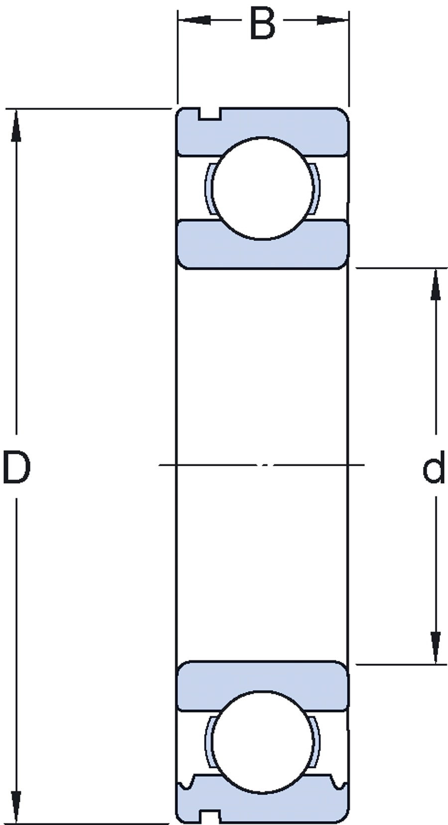 Rolamento rígido de esferas. ranhura para anel de retenção no anel externo com o anel de retenção - SKF - 6310 NR/C3 - Unitário