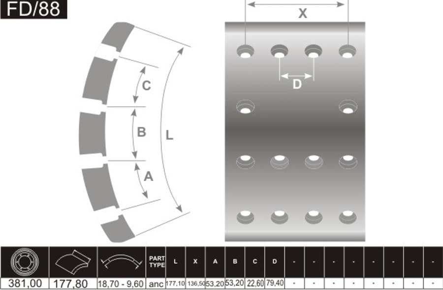 Lona de Freio - Fras-le - FD/88 - Par