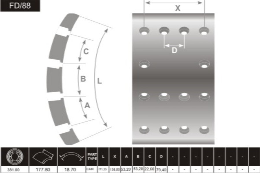 Lona de Freio - Fras-le - FD/88 - Par