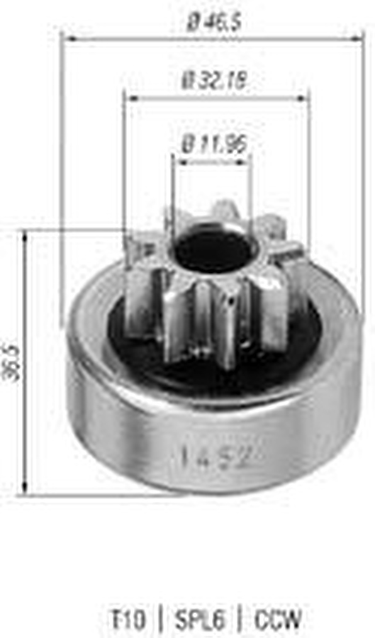 Impulsor de Partida do Motor de Arranque - Zen - 1452 - Unitário
