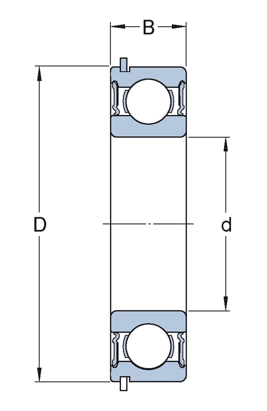 Rolamento Rígido de Esferas - SKF - 6005-2RSHNR - Unitário